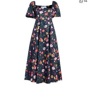 Hill House Matilda Navy Peony Floral Dress